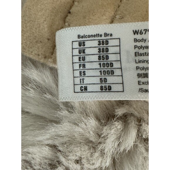 Delimira Bra Size 38D Tan Unlined Underwire Adjustable Clasp Back  Lace Feminine - Picture 3 of 8